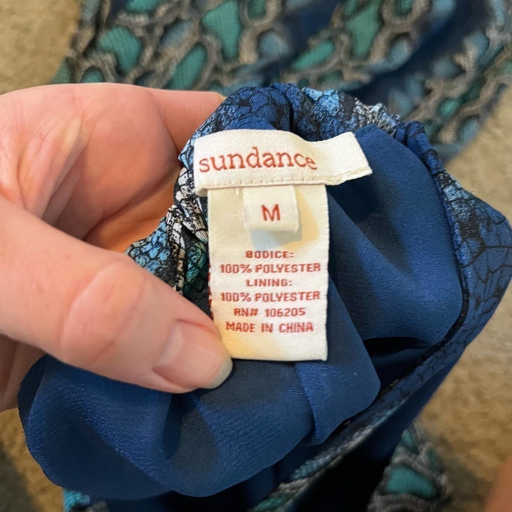 Sundance blue python snake print halter Dress‎ wo… - image 4